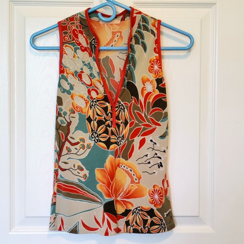Vintage Forever 21 Retro Print, Sleeveless Top